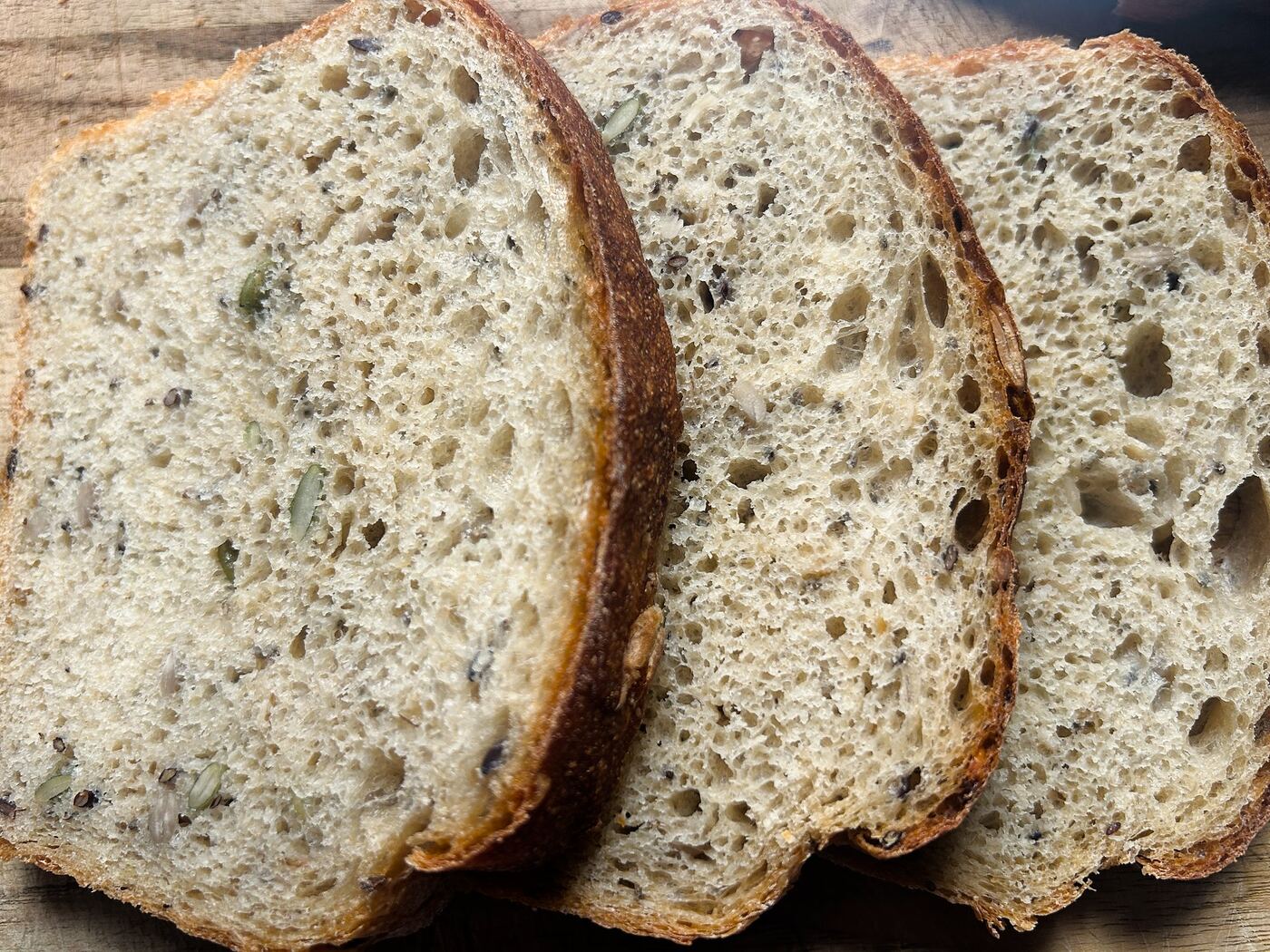 Multigrain bread slice close-up